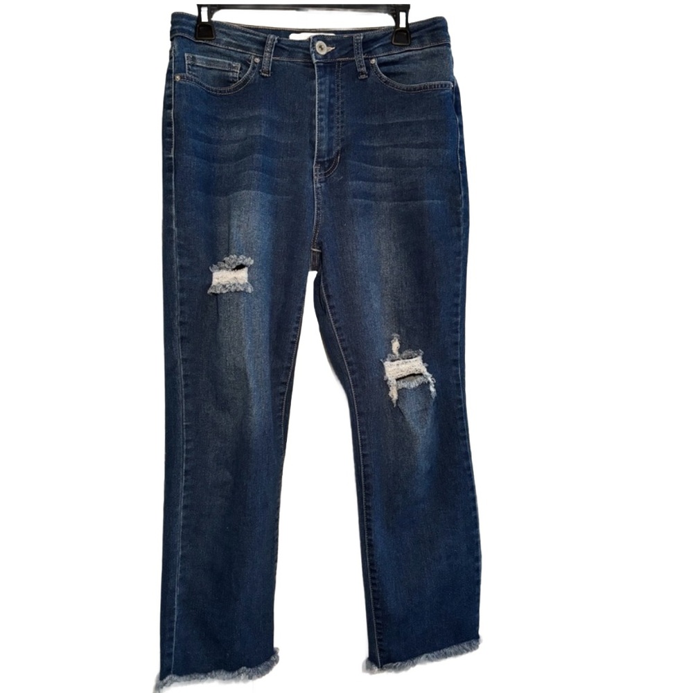 California Vintage | Women Straight Leg Frayed Hem Distressed Jean Pant 11/30 - Picture 2 of 10